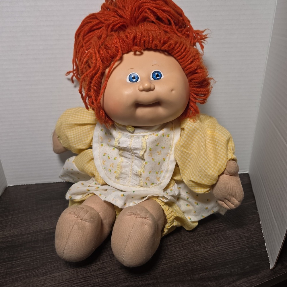 Vintage 1985 Cabbage Patch Kid Doll KT Factory China Head Mold 8 Orange Hair